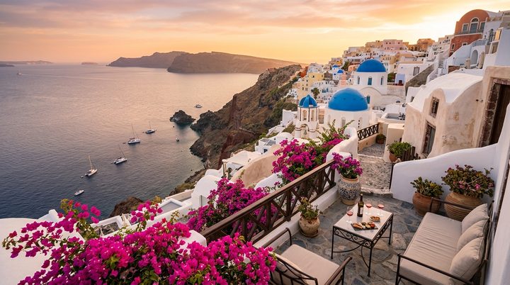 Greece Santorini Whitewashed Caldera